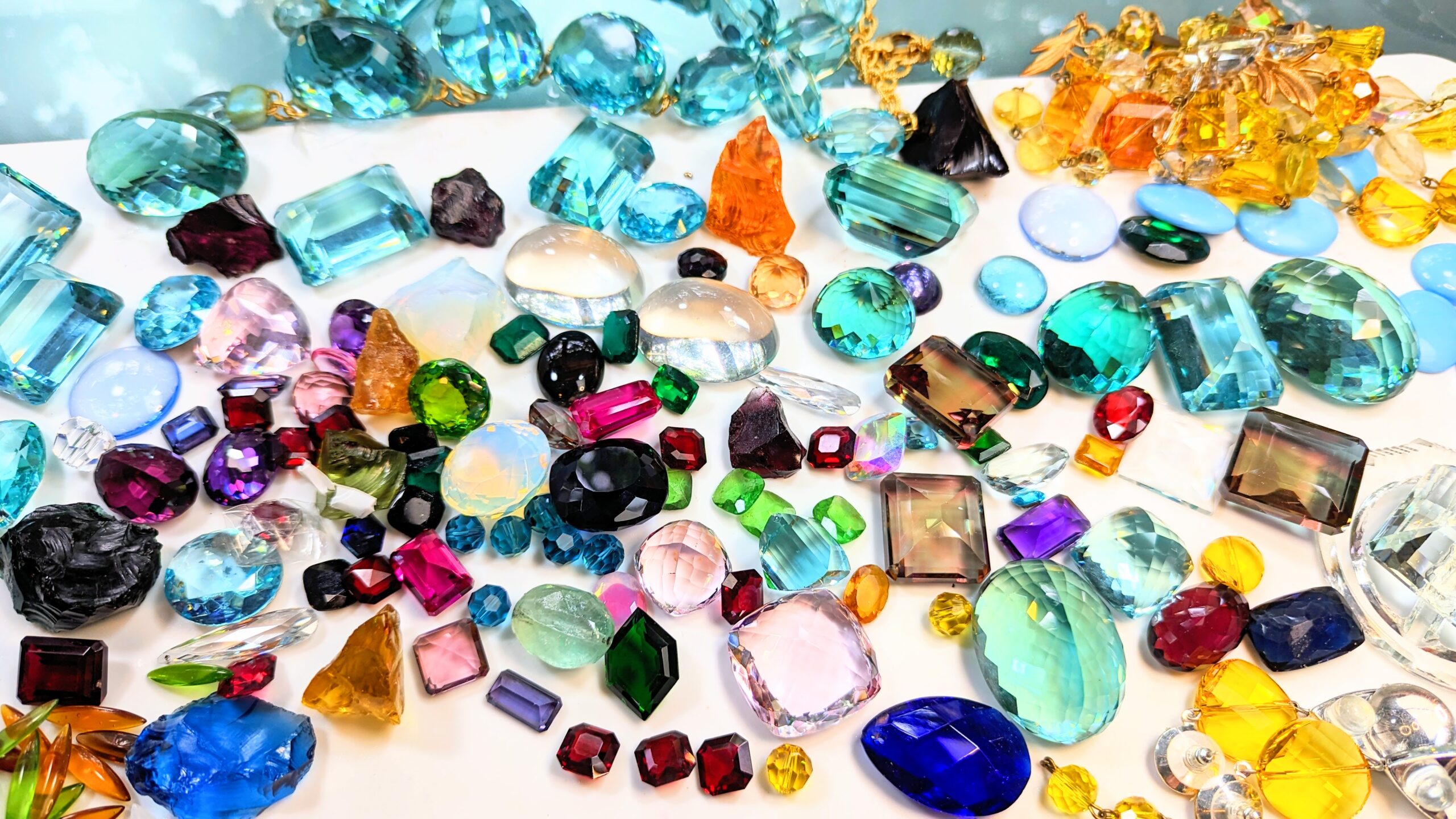 A variety of stones in all colors